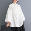 Рубашки и блузки больших размеров для блузок, повседневные свободные весенне-летние топы, женская рубашка на пуговицах