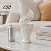 Luxury Home Ornament 2Pcs Floral Sculpture Vase, Modern Artistic Flower Holder with Matte Finish, Miniature Decorative Vase for Living Room