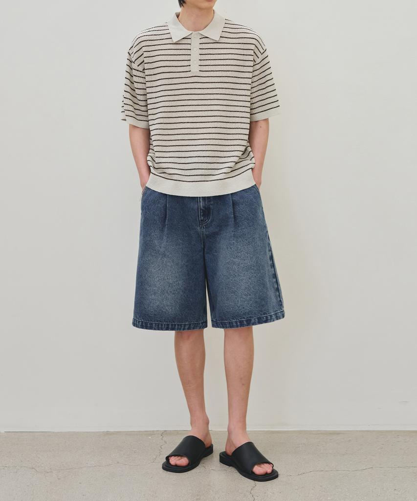 ROTEMBER Washed Bermuda Denim Pants [ 3 Colors ]