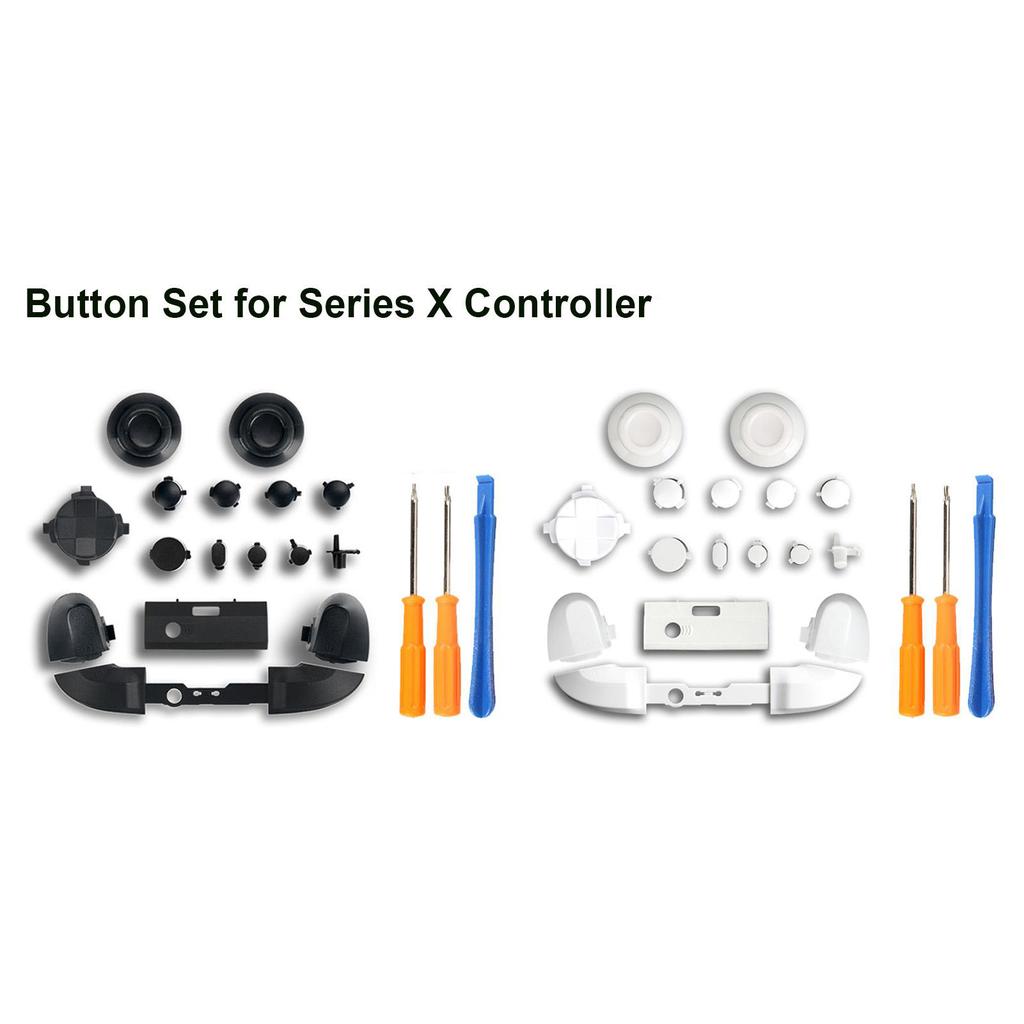 Replacement Plastic Button Kit for Xbox Series X Controller Full Set with Tools Black