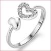 Weihua Korean Silver-Plated Double Heart Open Ring for Women