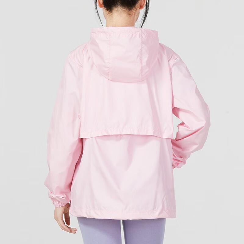 Nike Спортивная повседневная свободная куртка с капюшоном из экологически чистой ветрозащитной водоотталкивающей ткани с логотипом, женская куртка нежно-розового цвета DM6180-690