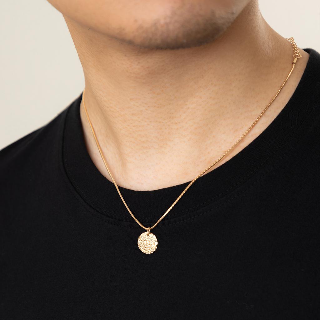 Simple Chain With Coin Pendant Necklace Men Trendy Gold Color Choker Necklace 2026 Fashion Jewelry on Neck Accessories Male Gift