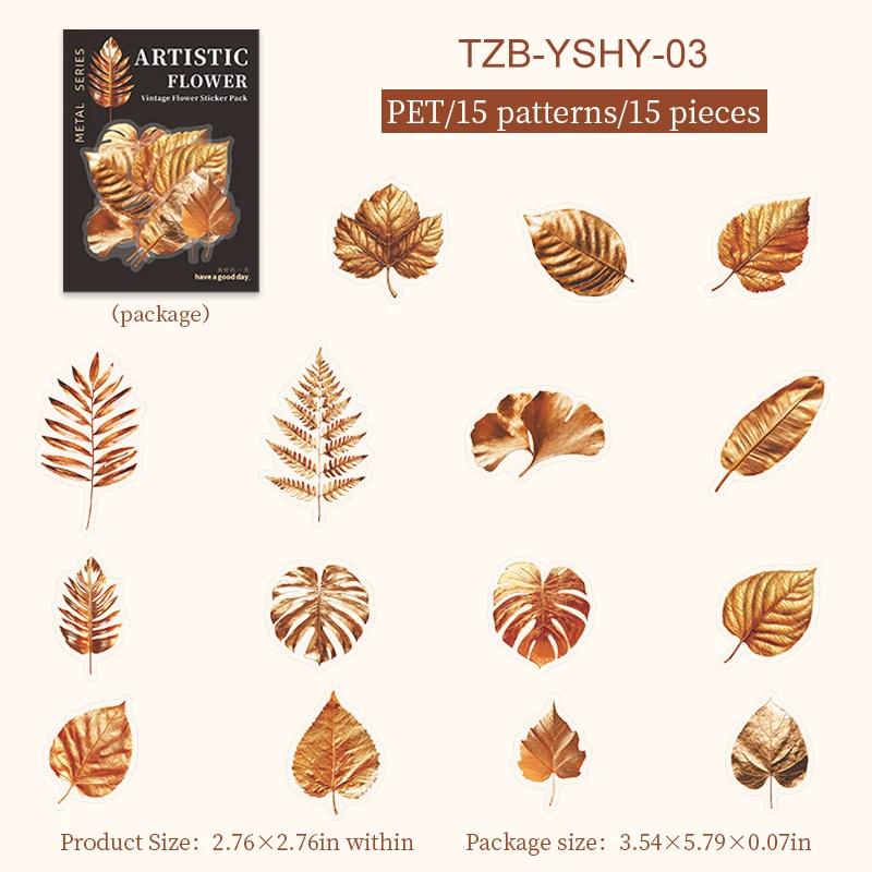 JIANWU Artistic Flower Shadow Series Vintage Leaves Flower Landscape Material Collage PET Sticker Creative  Journal Stationery