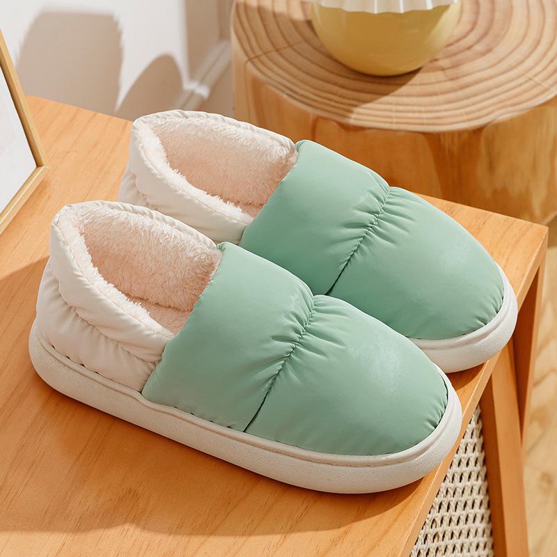Зимние нескользящие плюшевые тапочки 2024 года – теплый хлопок для мужчин и женщин