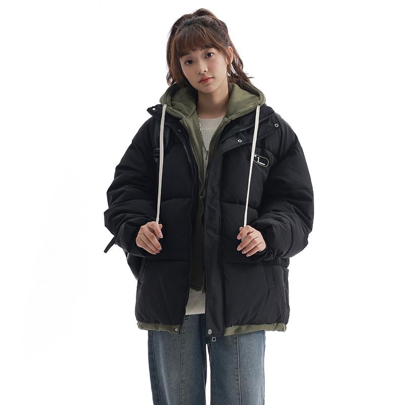 Женская зимняя новинка 2025 года, хлопковая одежда из двух частей, толстая теплая стеганая куртка, женская стеганая куртка с пухом, универсальная студенческая куртка