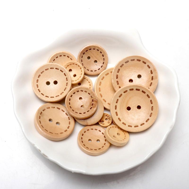 Diy Round Wooden Sewing Buttons Boton Costura For Handmade Scrapbooking Craft And Clothing 30Pcs 10-30Mm