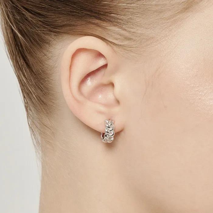 [Stonehenge] Braided Silver Earrings SA25C55U