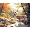 Frame Diy Painting By Numbers For Adults Kits Deer Animals River Picture Art Gift Acrylic Paint With Number For Home Decors 40x50cm