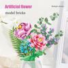 DIY Building Blocks Flower Tulip Peony Flower Potted Bouquet Home Decoration Model Educational Brick Children's Toy Girl Gift