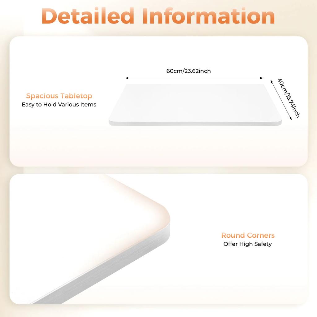 Белый настенный складной стол - Грузоподъемность 44,09 фунта, 60*40 см - Компактный органайзер для хранения для спальни, кухни