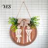 Decorative Wall Hanging for Toilet Wooden Restroom Sign, Men's And Women's Bathroom Rustic Home Decor Round Farmhouse Plaque Washroom Sign