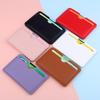 PU Leather ID Card Holder Coin Purse Women Men Business Cover Bank Credit Card Box 3 Slot Slim Card Case 6 Color Mini