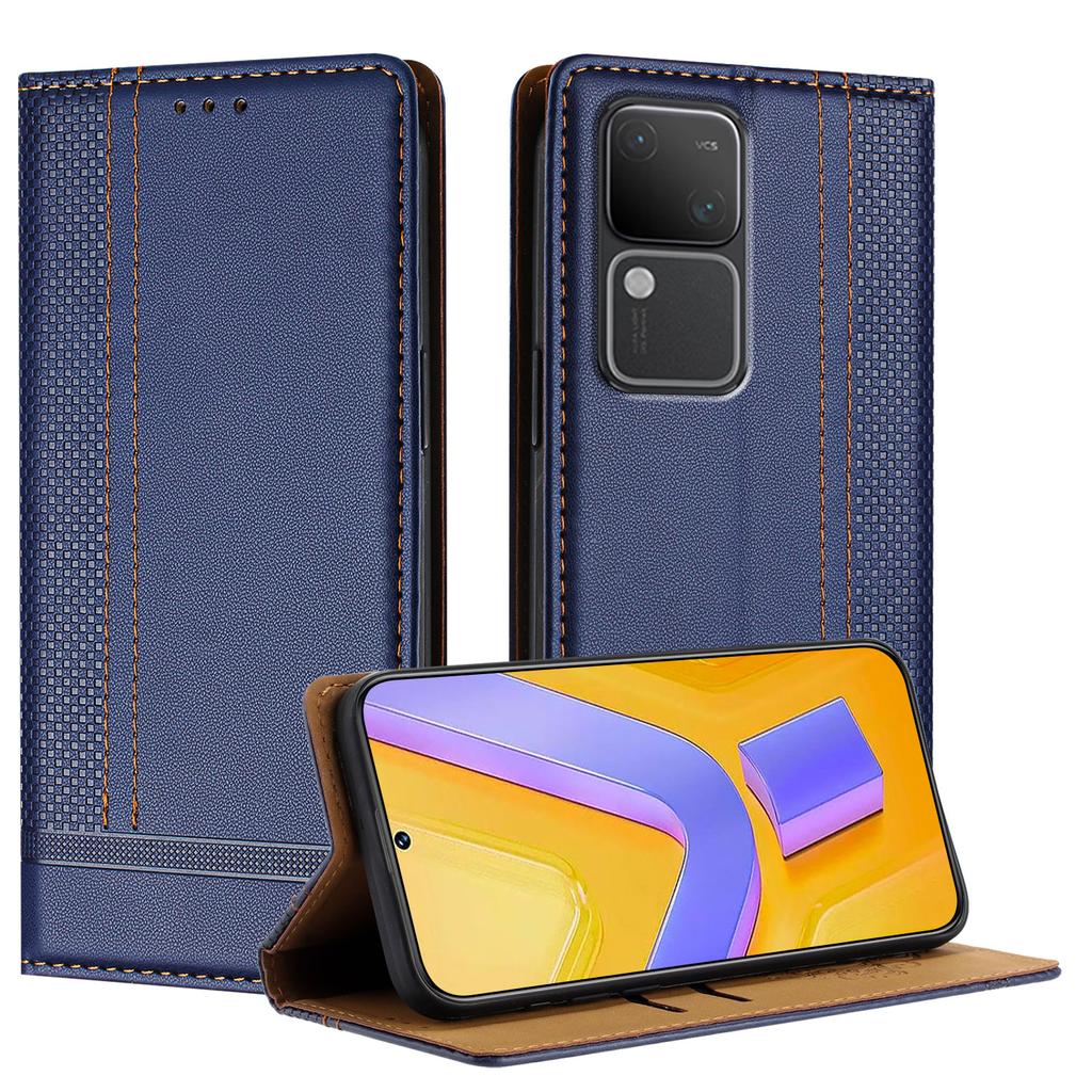 Кожаный чехол-книжка с тиснением личи для vivo Y20, Y20i, Y20s, Y11s, Y12s, iQOO U1x, Y31, Y53s 4G, Y51a, Y33, Y70s, Y35, Y22s, Y22, Y77, Y55, Y75 5G, T1 5G, Y100, В27..