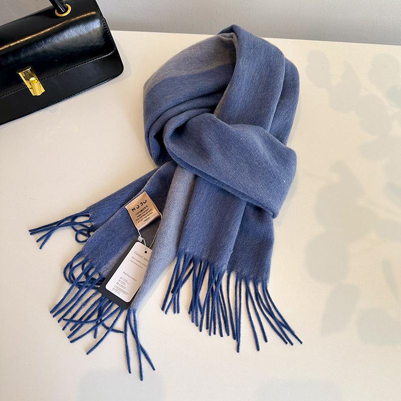 Classic 100 Frame Color Matching Wool Scarf Unisex Couple Style Autumn and Winter Warm Scarf