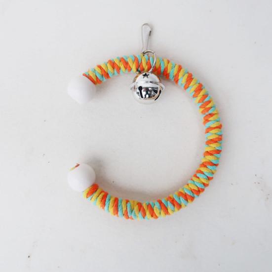 Игрушка-качалка с попугаем и игрушками для скалолазания, красочная хлопчатобумажная веревка, подвесная плетеная птица