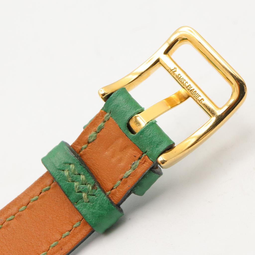 Used HERMES Kelly watch Wrist Watch KE1.201 Quartz Gold Plated Leather belt Used Women