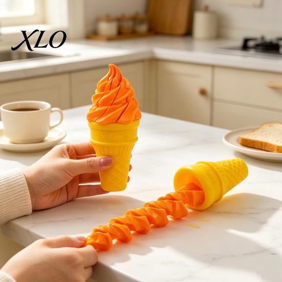 Portable Fidget Tools Telescopic Ice Cream Cone Toy, Novelty Spiral Swords, Sensory Stress Toy for Relief Anxiety, Decompression Play Tool Kids Adults