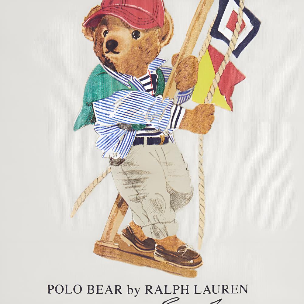 Polo Ralph Lauren Футболка с принтом Polo Bear, короткий рукав, круглый вырез, детские топы 323A12428-001