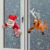 Santa Crash Landing Reindeer Set Christmas Crashing Decorations with Strong Suction Pads for Windows Glass Doors Holiday Home Decor