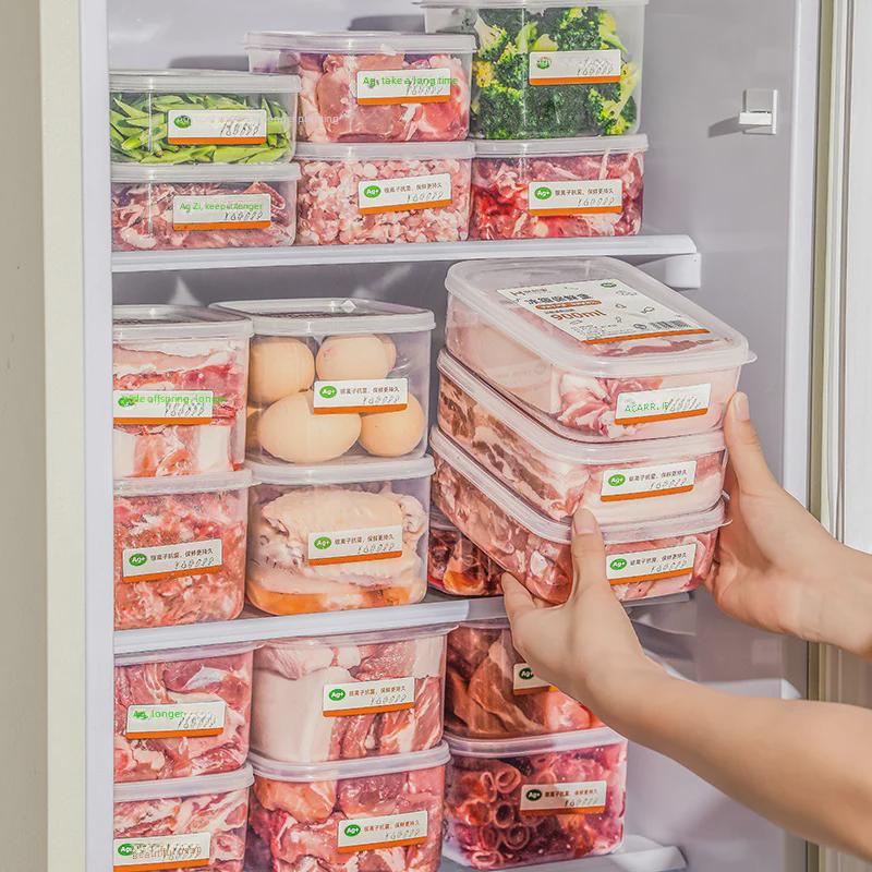 Штабелируемый контейнер для хранения продуктов, фруктов, овощей и яиц в холодильнике с герметичной крышкой и таймером