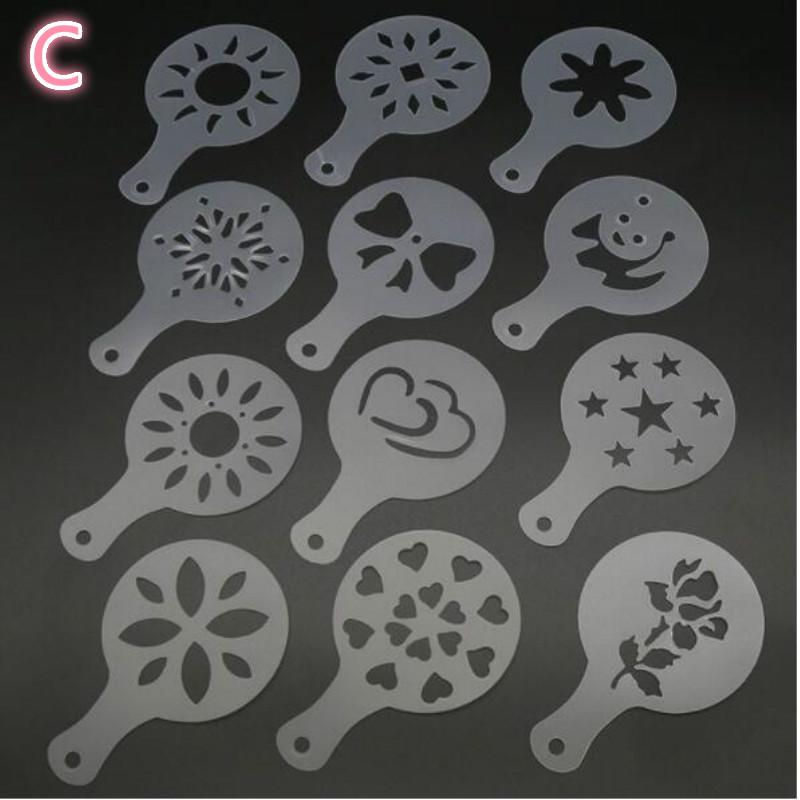 Формы для кофе, 16 шт., креативная пластиковая форма для гирлянды, необычная форма для кофейной пены, спрей, шаблон украшения