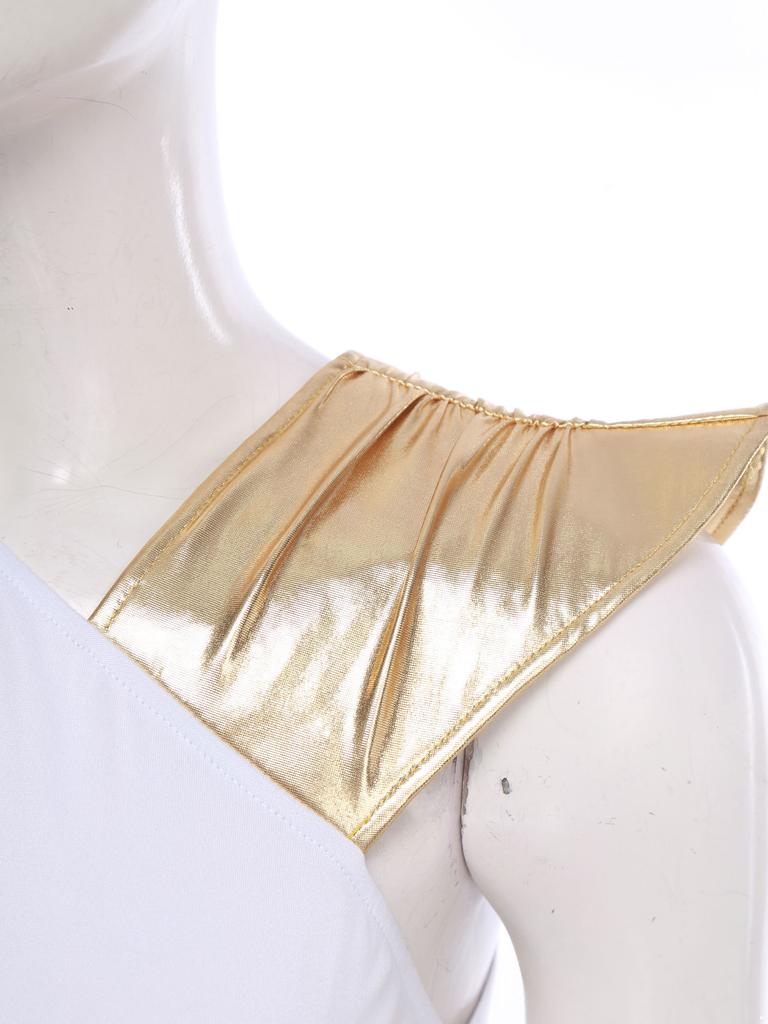 Женский костюм древнегреческий без рукавов туника с высокой талией платье золотая римская императрица тога платье для Хэллоуина