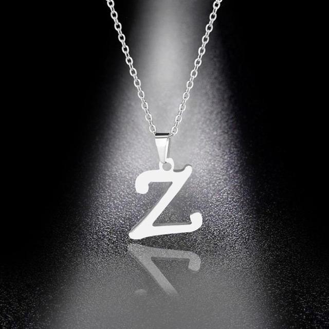 Ожерелье с подвеской в виде букв A-Z для женщин и мужчин, модное ожерелье из нержавеющей стали с цепочкой для свитера, ювелирное изделие в подарок
