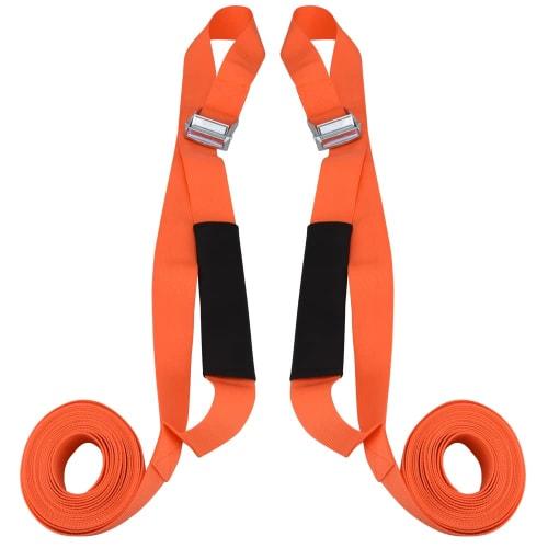 Single-Person Carrying Belt Sling, Lifting Support for Moving, Moving, and Large Furniture, Set of 2 (Orange)