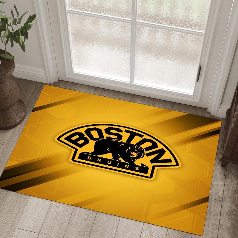 Дизайн Boston Bruins Кристальный Велюровый Ковер Уютный Не?Нескользящий ковер с принтом для спальни, гостиной, прихожей