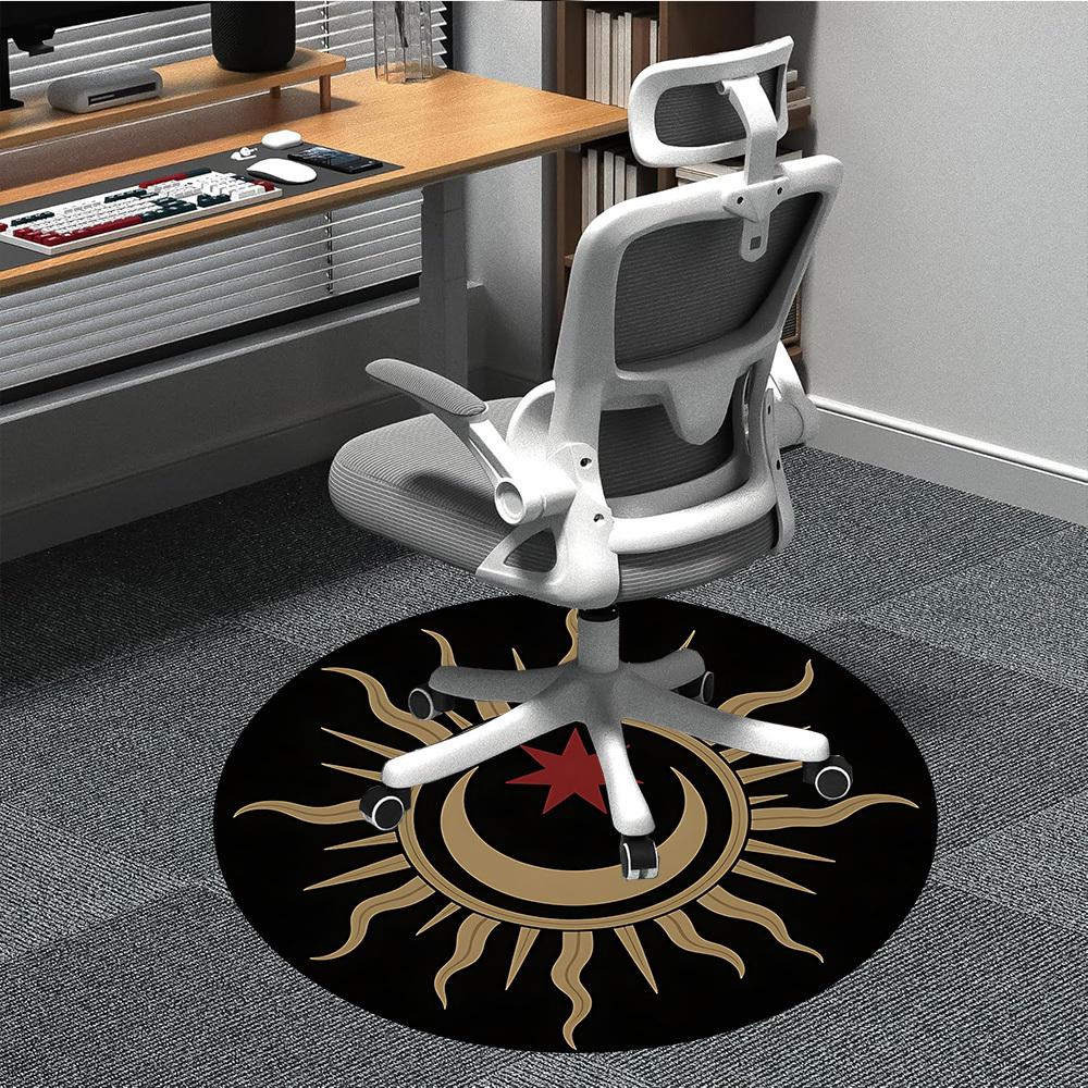 1pc Sunburst Symbol Chair Carpet for Office, Soft Flannel Throw Mat, Perfect for Office,Holiday Party Decoration Choice yy251113068