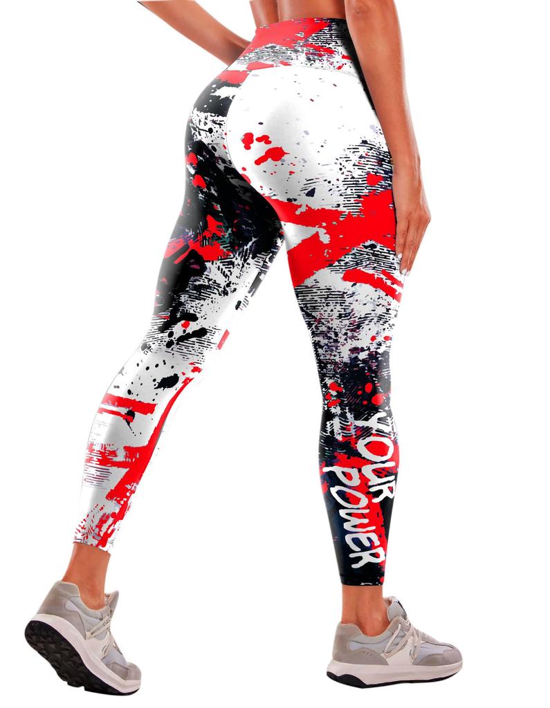 "Women's High-Waist Printed Yoga Pants for Fitness"