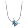 Butterfly Pattern Pendant 925 Silver Synthetic Cubic Zirconia Necklace Women's Blue ZT3124