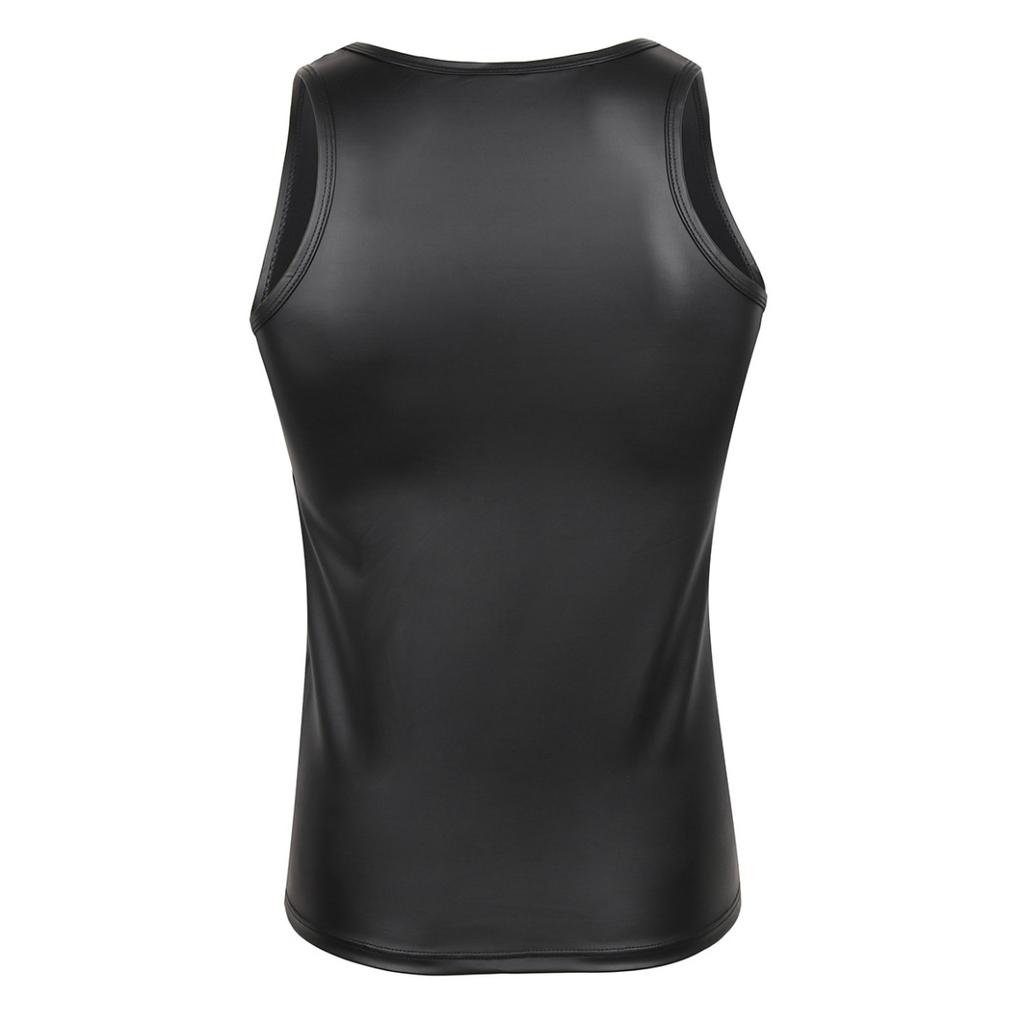 Мужская футболка из мягкой искусственной кожи с мокрым эффектом, майка, рубашка, клубная одежда