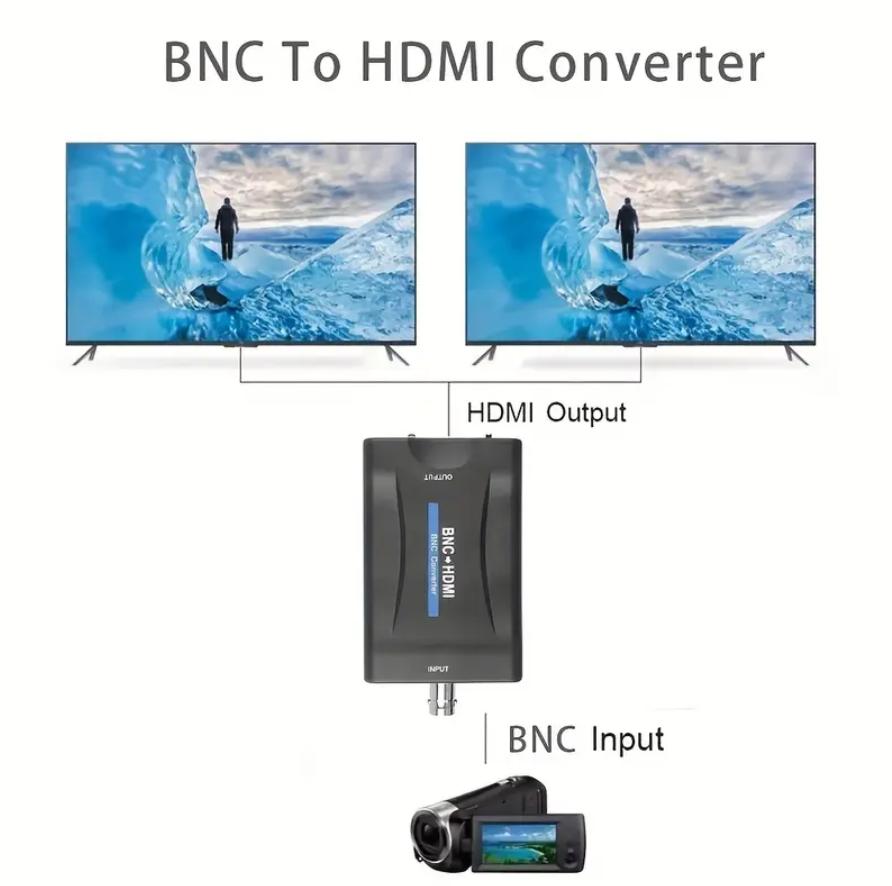 BNC to HDM1 Converter 1080P Video Audio Adapter for CCTV Camera/Monitor/Security System