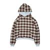 Fall Winter American Hip Hop Reversible Plaid Print Loose Hoodie Y2K Streetwear