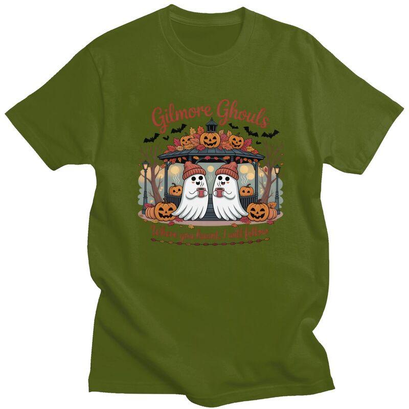 Gilmore Ghouls Where You Haunt I Will Follow Halloween T Shirt for Men Tshirt Humor Streetwaer Short Sleeve Tee Shirt Slim Fit
