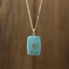 Luxury exquisite fashion natural stone geometric pendant necklace real gold electroplating chain collarbone chain couple gift jewelry manufacturer
