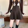 Woolen Skirt for Women  Autumn Winter Plus Size High Waist Small A-line Pleated Skirt Shorts Korean Fashion Clothing