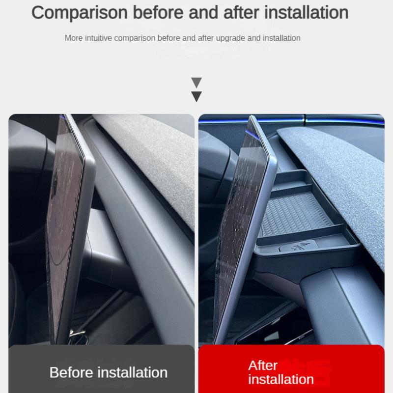 Для Tesla Model Y Juniper 2025 2026 Model 3 Highland Поддон для хранения на приборной панели Силиконовый лоток для экрана центральной консоли Задний ящик для телефона ETC