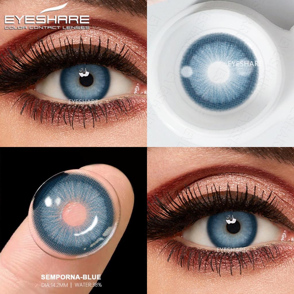 Eyeshare 2 шт = 1 пара цветных контактных линз для глаз, голубые цветные линзы, красные линзы, натуральные линзы на год 14,2 мм