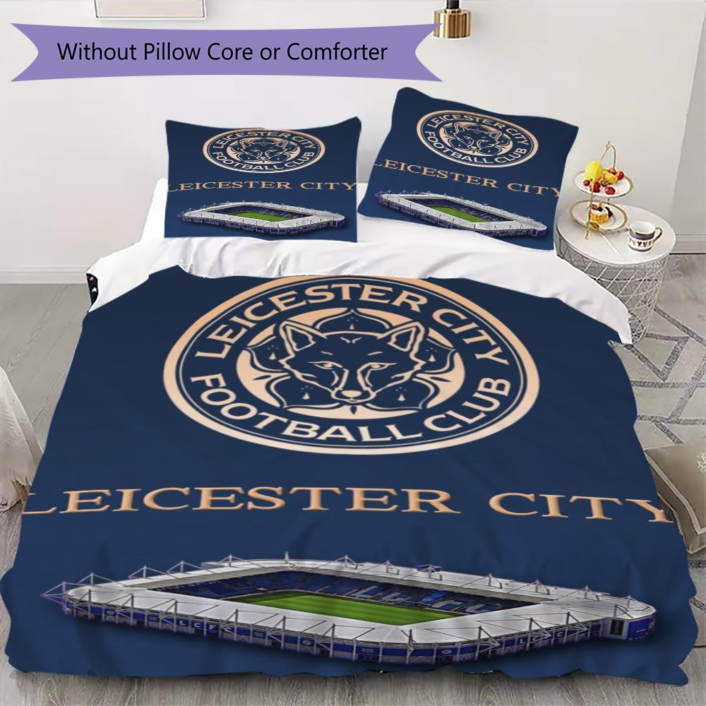 leicester city Pattern Bedding uilt Set uilt Cover Pillowcase Home Decoration Birthday Gift (1 * duvet cover + 2 * pillowcase  without core)70