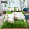 Cute Pig Duvet Cover Kawaii Pig Bedding Set Polyester Pigs Floral Comforter Cover Twin King For Teen Boy Girl Gift Room Decor