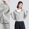 CAMEL Women's Anti-Static Brushed Fleece Hooded Yoga Jacket
