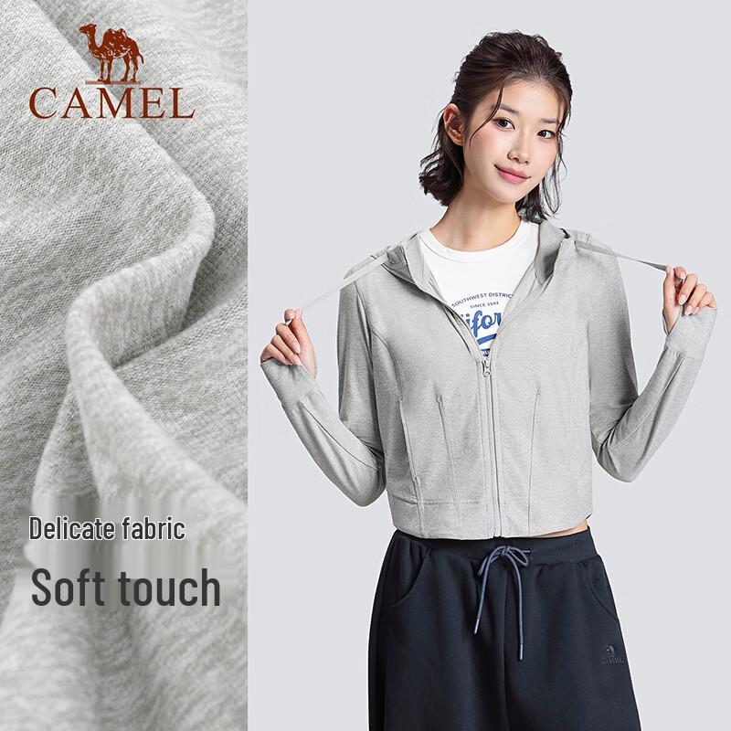 CAMEL Women's Anti-Static Brushed Fleece Hooded Yoga Jacket