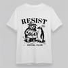 Men's Comfy T-Shirt Bear Penguin Duo Newspaper Tee White Cotton Short Oversize