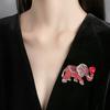 Rhinestone Elephant Brooch Pin for Women Sparkly Animal Lapel Pin Cubic Zirconia Jewelry Accessories for Hat Suit Backpacks Clothes