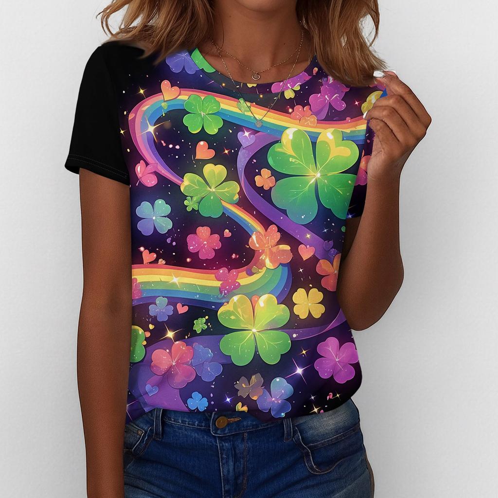 Women's T Shirt Tee Print Short Sleeve Daily Weekend Fashion Basic Regular Top St. Patrick's Day