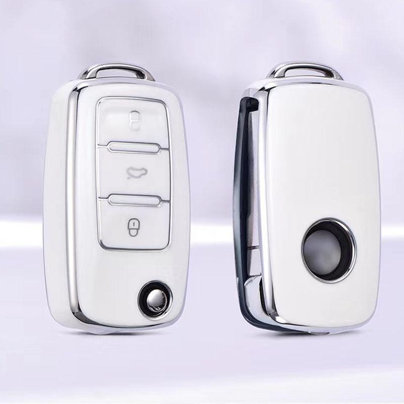 ТПУ чехол для ключа автомобиля для Vw Volkswagen Polo Tiguan Passat Golf Jetta Lavida Caddy Skoda Kodiaq Octavia Seat Leon Altea
