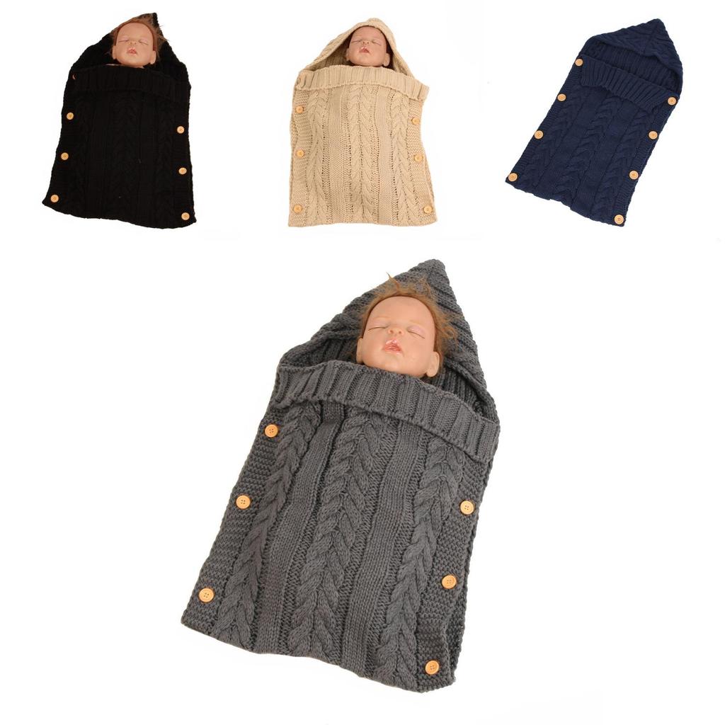 Детский вязаный спальный мешок на пуговицах для комфорта и тепла младенца и малыша